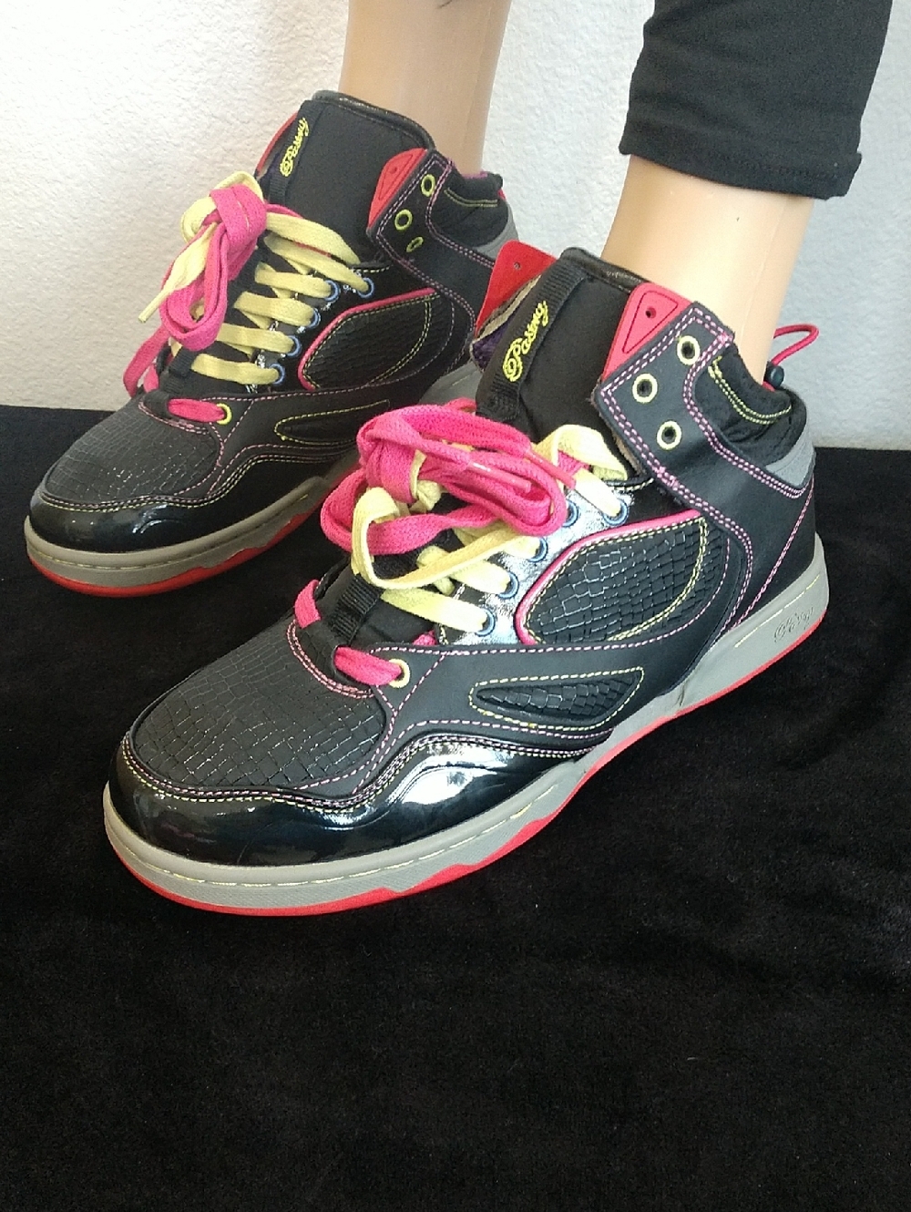 Pastry Black High-Tops with Pink and Yellow Accents